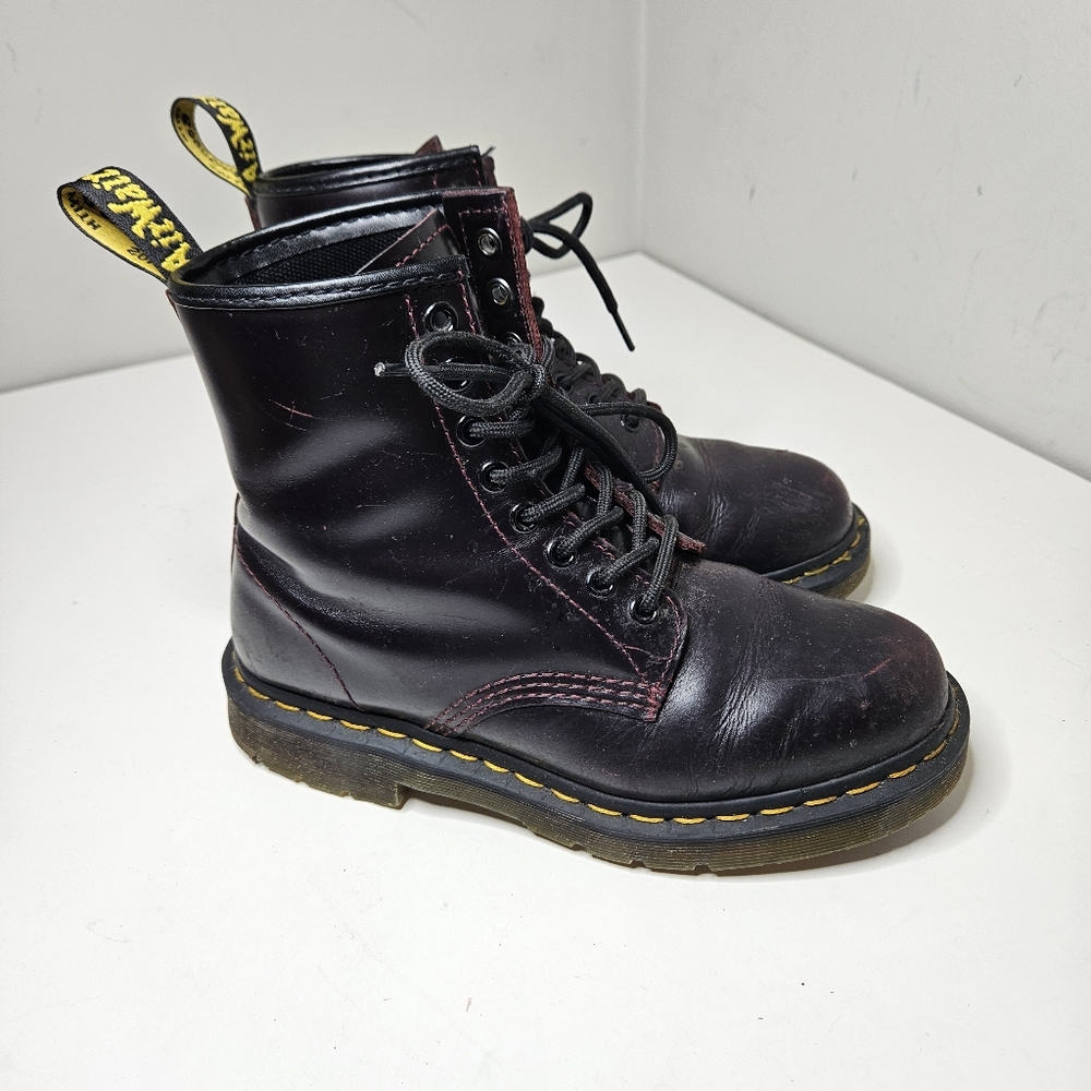 Dr Martens Arcadia 1460 Leather Boots Cherry Red Women's 7 38